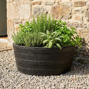 83cm Black 1/4th Barrel Oak Herb/Bedding Planter